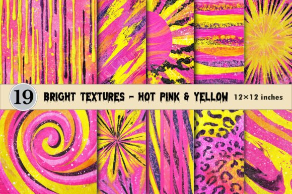 Bright Textures - Hot Pink & Yellow: Bold Digital Assets for Vibrant Projects