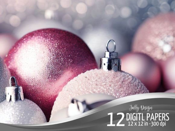 Elevate Your Holiday Projects with Silver & Pink Christmas Ornaments Paper