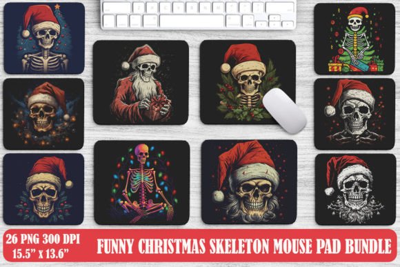 Funny Christmas Skeleton Mouse Pad: A Unique Holiday Design Asset