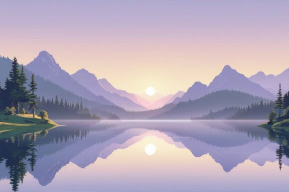 Mountain Range and Calm Lake Background: Serene Visuals for Impactful Design