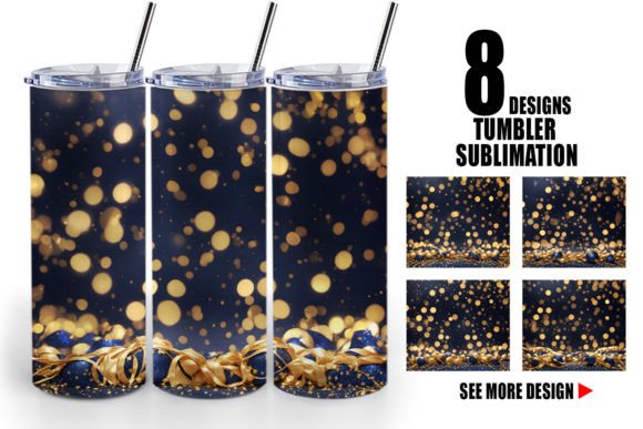 Tumbler Christmas Golden Particles: Festive Elegance for Your Crafts