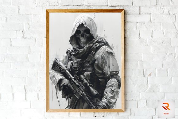 Unleash Bold Edge: Badass Skeleton Soldier Wall Art