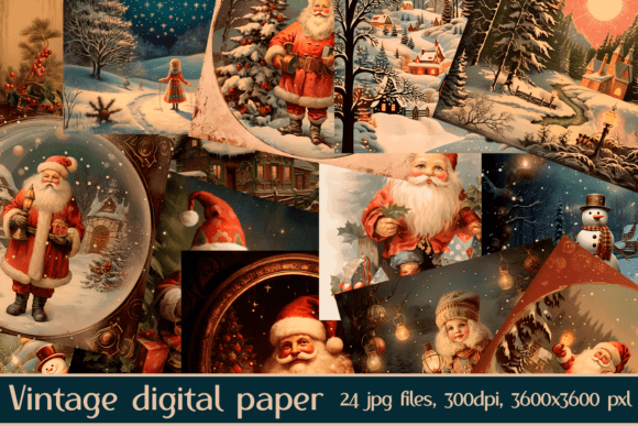 Vintage Christmas Digital Paper: Timeless Textures for Modern Makers