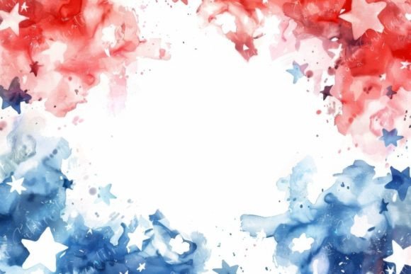 Watercolor Stars Background: Festive Artistic Frame Design